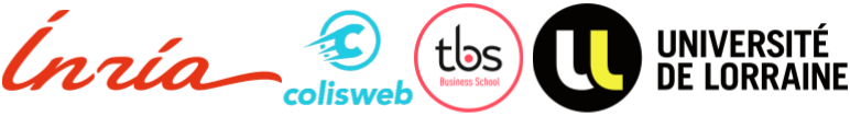 Université de Lorraine, TBS Business School, Colisweb and Inria logos
